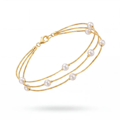 Ethereal Pearl Cascade Bracelet