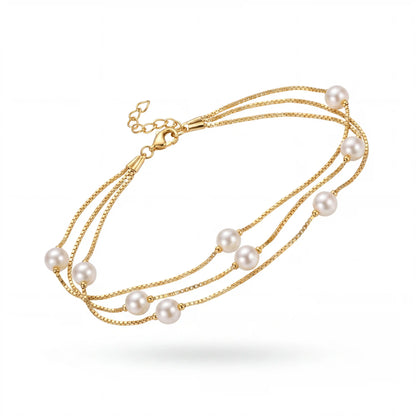 Ethereal Pearl Cascade Bracelet
