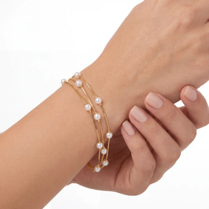 Ethereal Pearl Cascade Bracelet