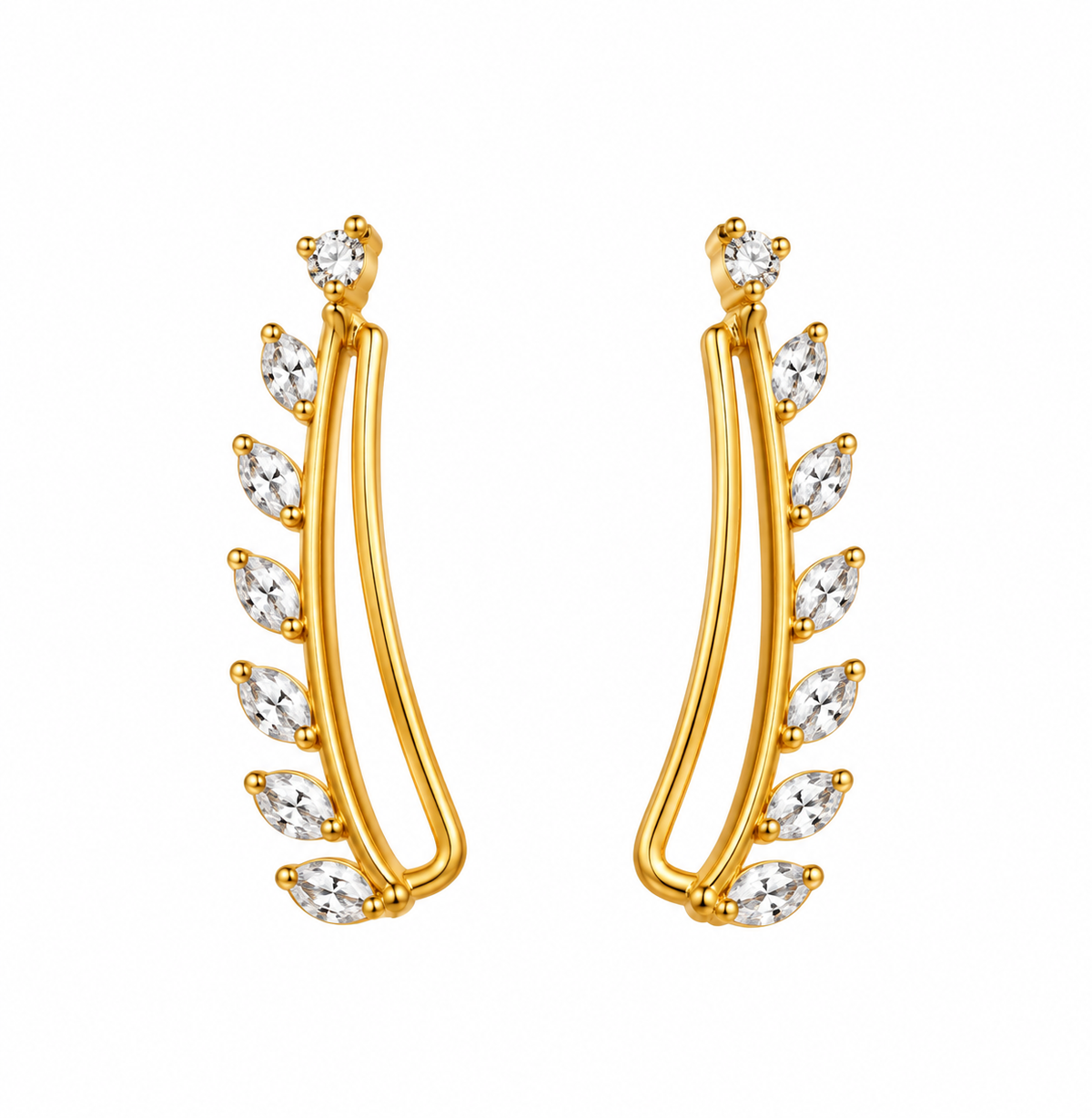Golden whisper ear cuffs