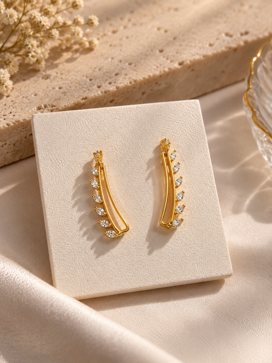 Golden whisper ear cuffs